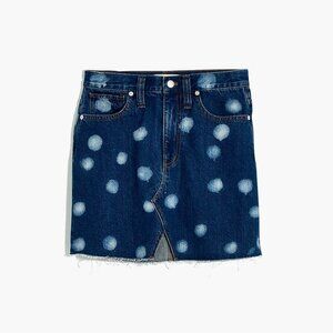 MADEWELL Denim-A-Line Polka Dot Micro and Ultra Mini Denim Skirt